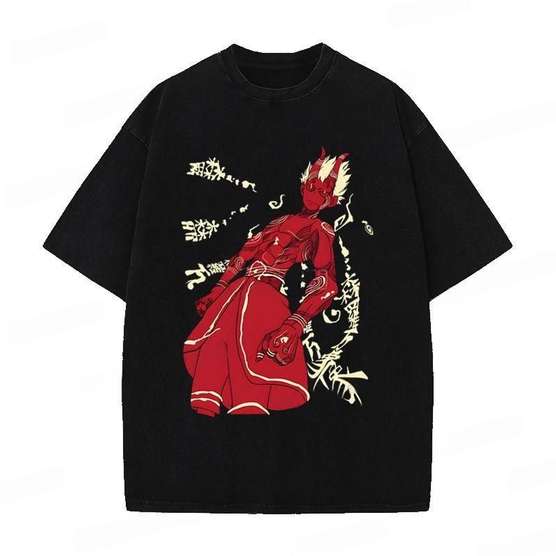 "ADOLLA'S FIRE" - Shinra Kusakabe - Fire Force Anime Vintage / Acid Washed Oversized T-shirts