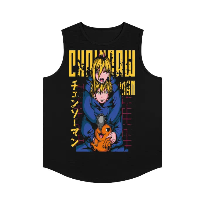 Anime - Streetwear - "POWER PLAY" - Denji-Power - Chainsaw Man Anime Tank Top - Alpha Weebs