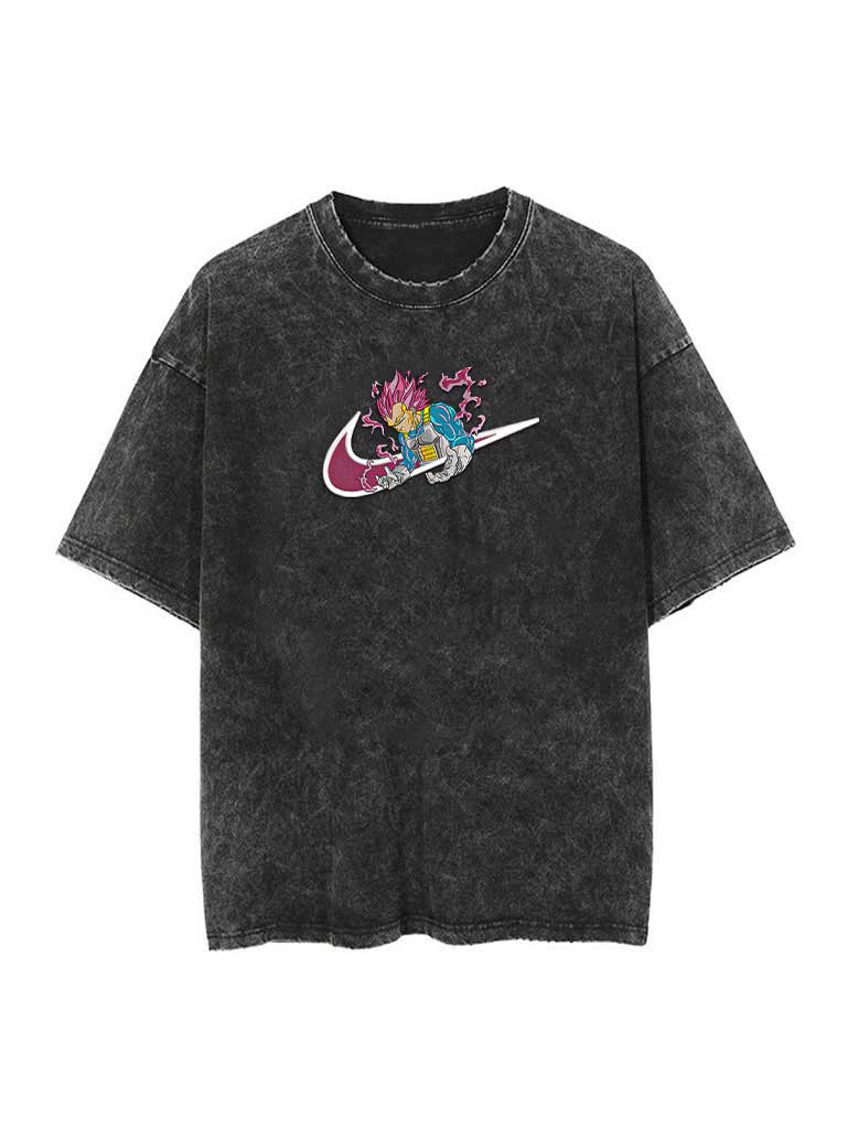 "PURPLE EGO" - Vegeta - DB Anime Vintage / Acid Washed T-Shirt
