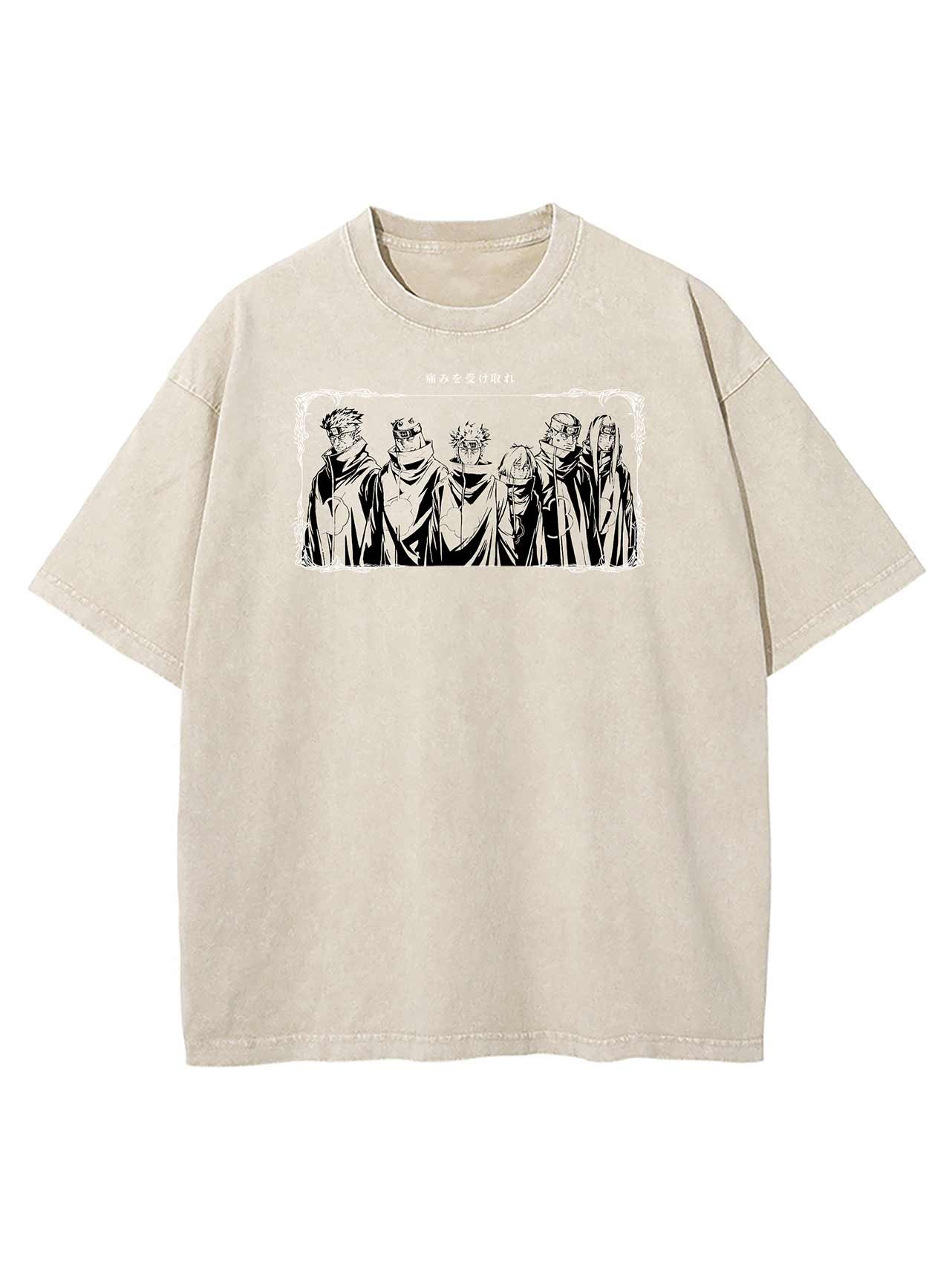 Anime - Streetwear - "EXORCISTS" - Jujutsu Kaisen Anime Vintage / Acid Washed Oversized T-Shirts - Alpha Weebs