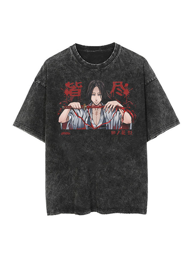 "SOUL REAPER" - Unohana - Bleach Anime Vintage / Acid Washed Oversized T-Shirts