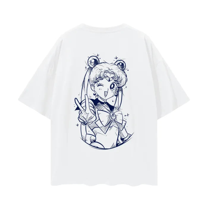 Anime - Streetwear - "MOON PRISM" -Usagi Tsukino - Sailor Moon Anime Oversized T-Shirt | 4 Colors - Alpha Weebs