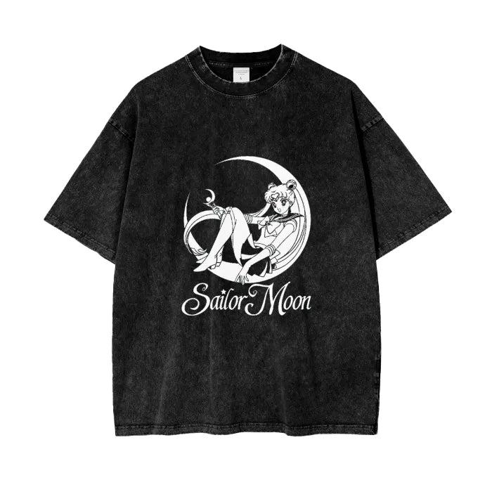 "MOON PRINCESS" - Usagi - Sailor Moon Anime Vintage / Acid Washed Oversized T-Shirt