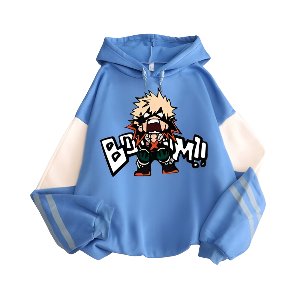 Anime - Streetwear - "BOOM" - Bakugo My Hero Academia Anime Oversized Hoodies | 4 Colors - Alpha Weebs
