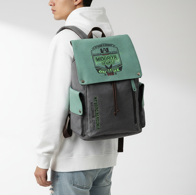 Deku My Hero Academia Anime Canvas Backpack - Alpha Weebs