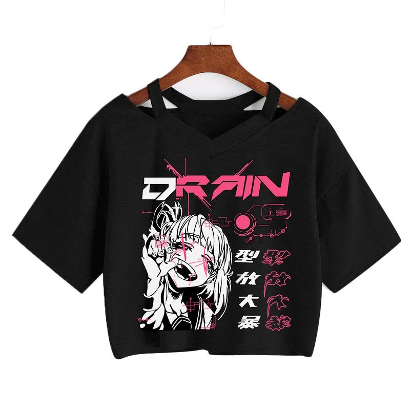 Anime - Streetwear - "MIMIC MANIA" - My Hero Academia Anime Himiko Toga Crop Tops | 3 Colors - Alpha Weebs