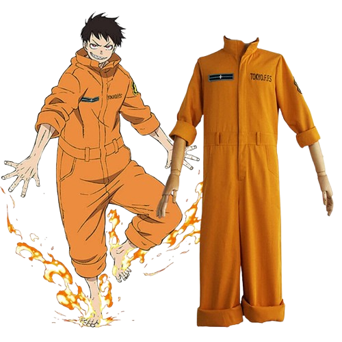 Anime - Streetwear - "COLOR GRIDDING" - Shinra Kusakabe - Fire Force Anime Cosplay Costume - Alpha Weebs