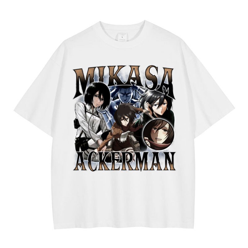 Anime - Streetwear - "CLASSIC MIKASA" -Attack On Titan Anime Oversized Vintage / Acid Washed T-Shirts | 2 Colors - Alpha Weebs