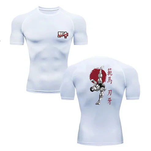 Anime - Streetwear - "UNWAVERING WILL" - Hanma - Baki Anime Gym Compression Fit T-Shirts | 4 Colors - Alpha Weebs