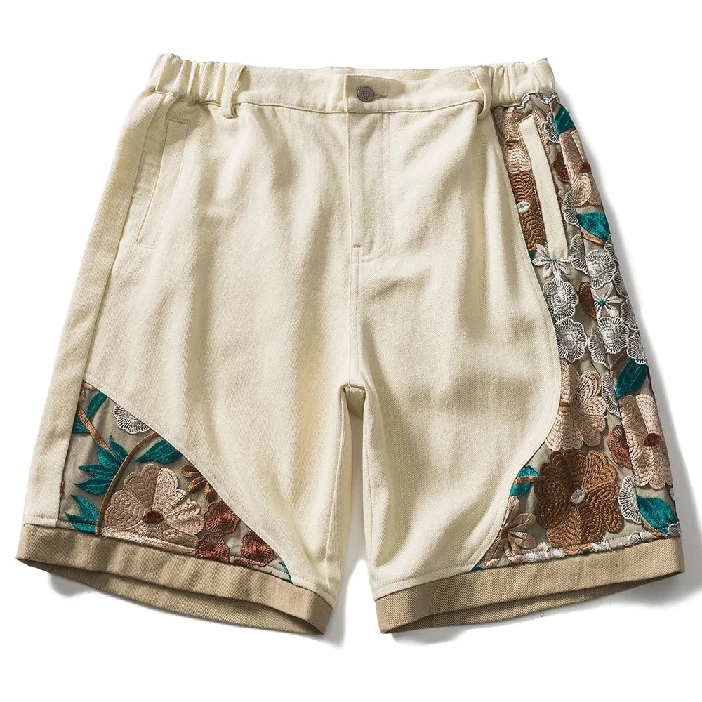 "THE MEADOW" - Japanese Streetwear Anime Embroider Shorts