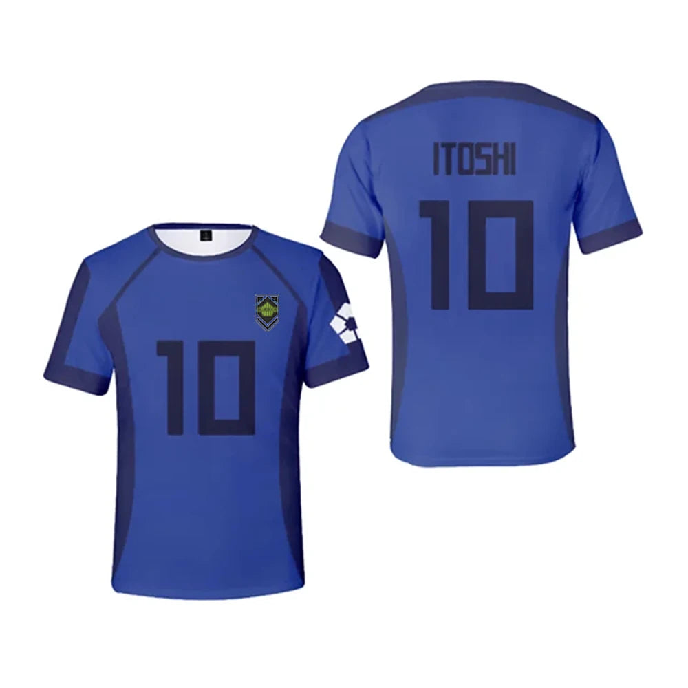 Anime - Streetwear - "SOLITARY STRIKERS" - Blue Lock Anime Jersey T-Shirts - Alpha Weebs