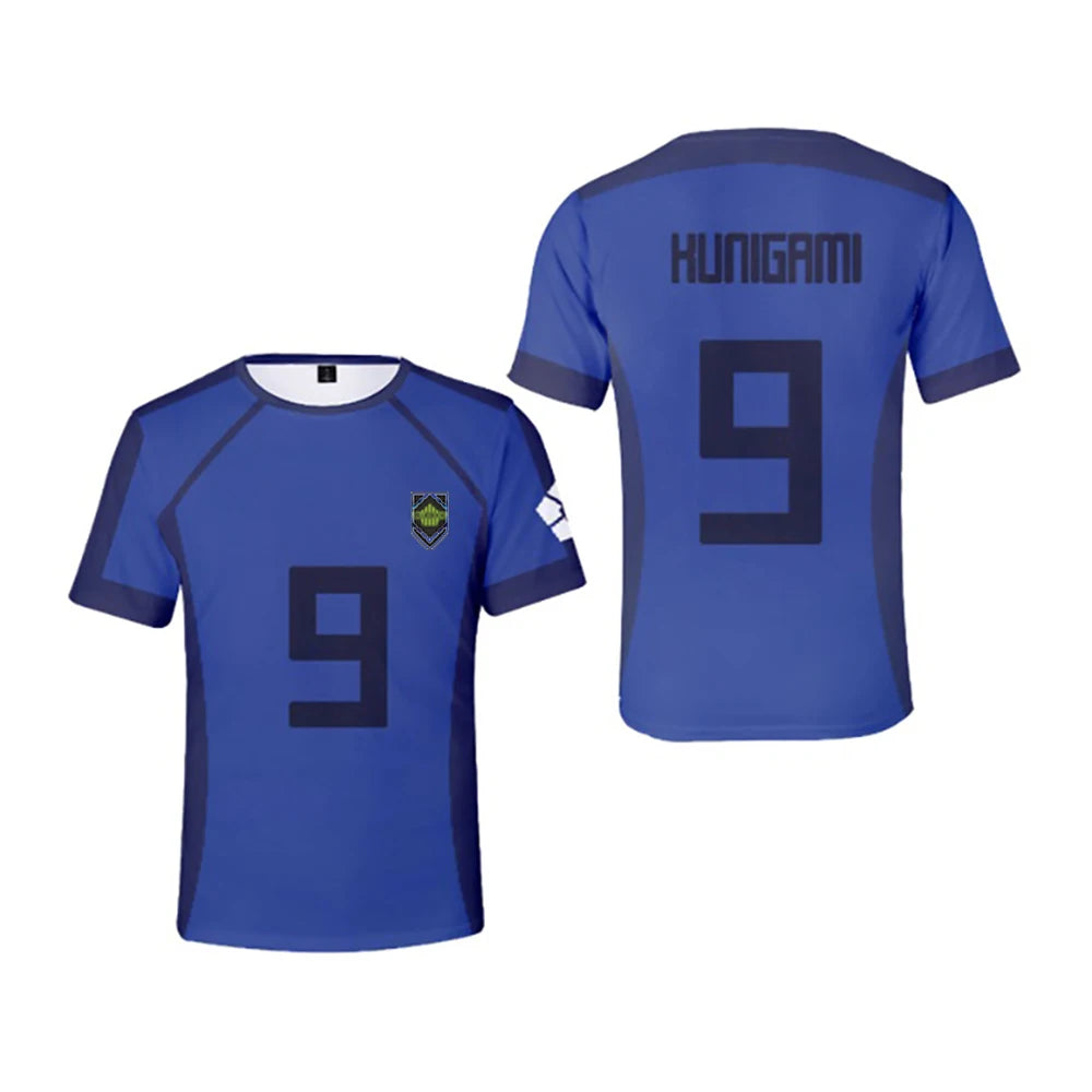 Anime - Streetwear - "SOLITARY STRIKERS" - Blue Lock Anime Jersey T-Shirts - Alpha Weebs