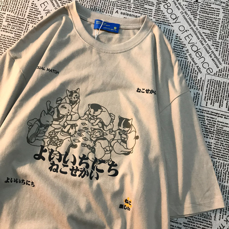 Anime - Streetwear - "NEKO" - Anime Oversized T-Shirts | 2 Colors - Alpha Weebs