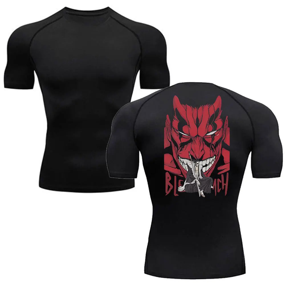 Anime - Streetwear - "UNNAMED BANKAI" - Zaraki Kenpachi - Bleach Anime Gym Compression Fit T-Shirts - Alpha Weebs