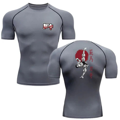 Anime - Streetwear - "UNWAVERING WILL" - Hanma - Baki Anime Gym Compression Fit T-Shirts | 4 Colors - Alpha Weebs