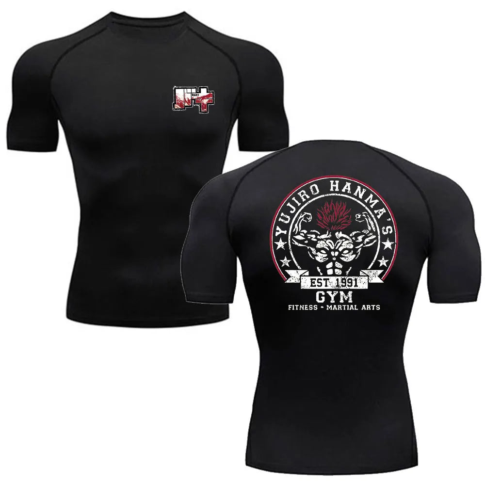 Anime - Streetwear - "THE OGRE KING" - Yujiro - Baki Anime Gym Compression Fit T-Shirts | 3 Colors - Alpha Weebs