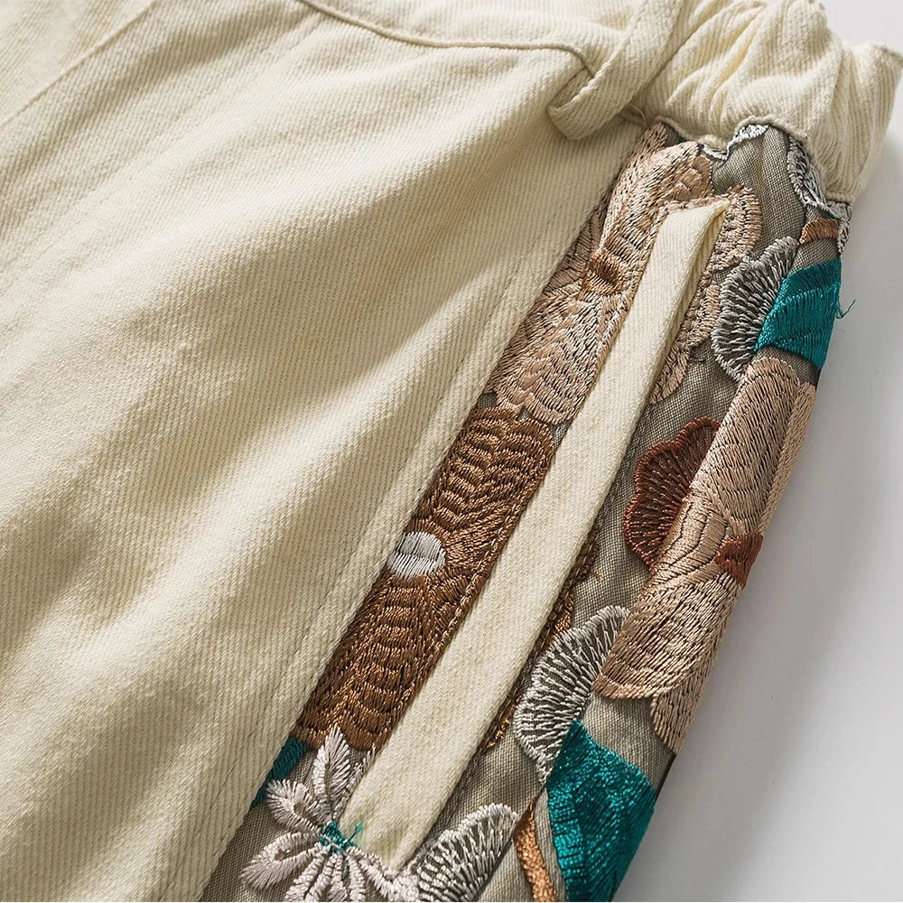 "THE MEADOW" - Japanese Streetwear Anime Embroider Shorts