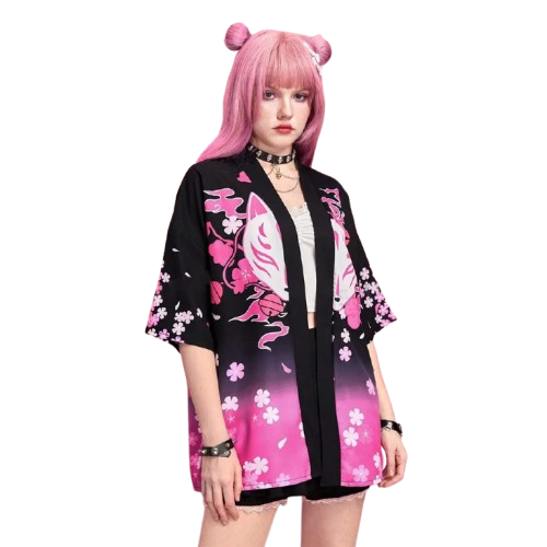 "KITSUNE BLOSSOM" - Japanese Steetwear Anime Kimono