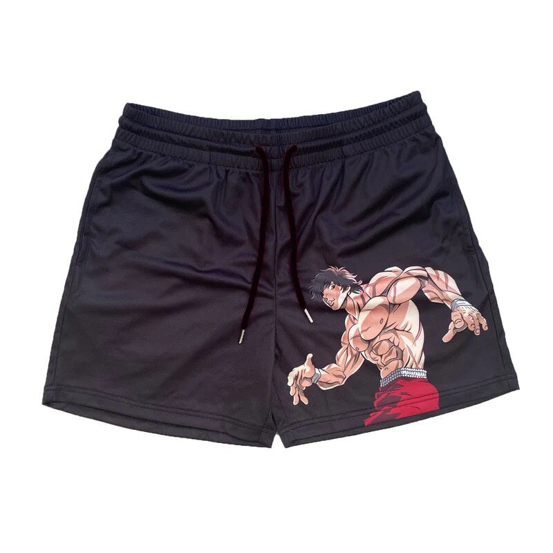 Anime - Streetwear - "LILL HANMA" - Baki Anime Shorts V1 - Alpha Weebs