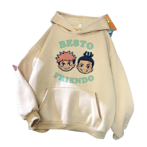 Anime - Streetwear - "BESTFRIENDO HOOD" - Jujutsu Kaisen Yuji Itadori Aoi Todo Anime Hoodies - Alpha Weebs