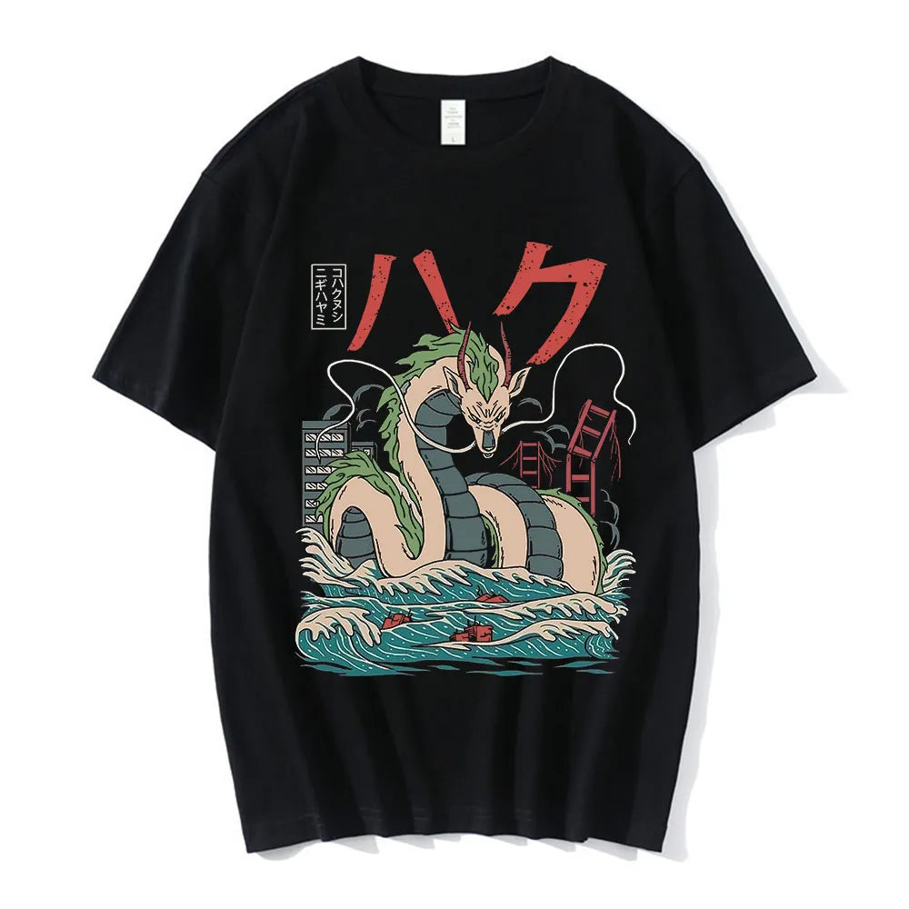 Anime - Streetwear - "HAKU DRAGON" - Spirited Away Anime T-Shirts | 5 Colors - Alpha Weebs