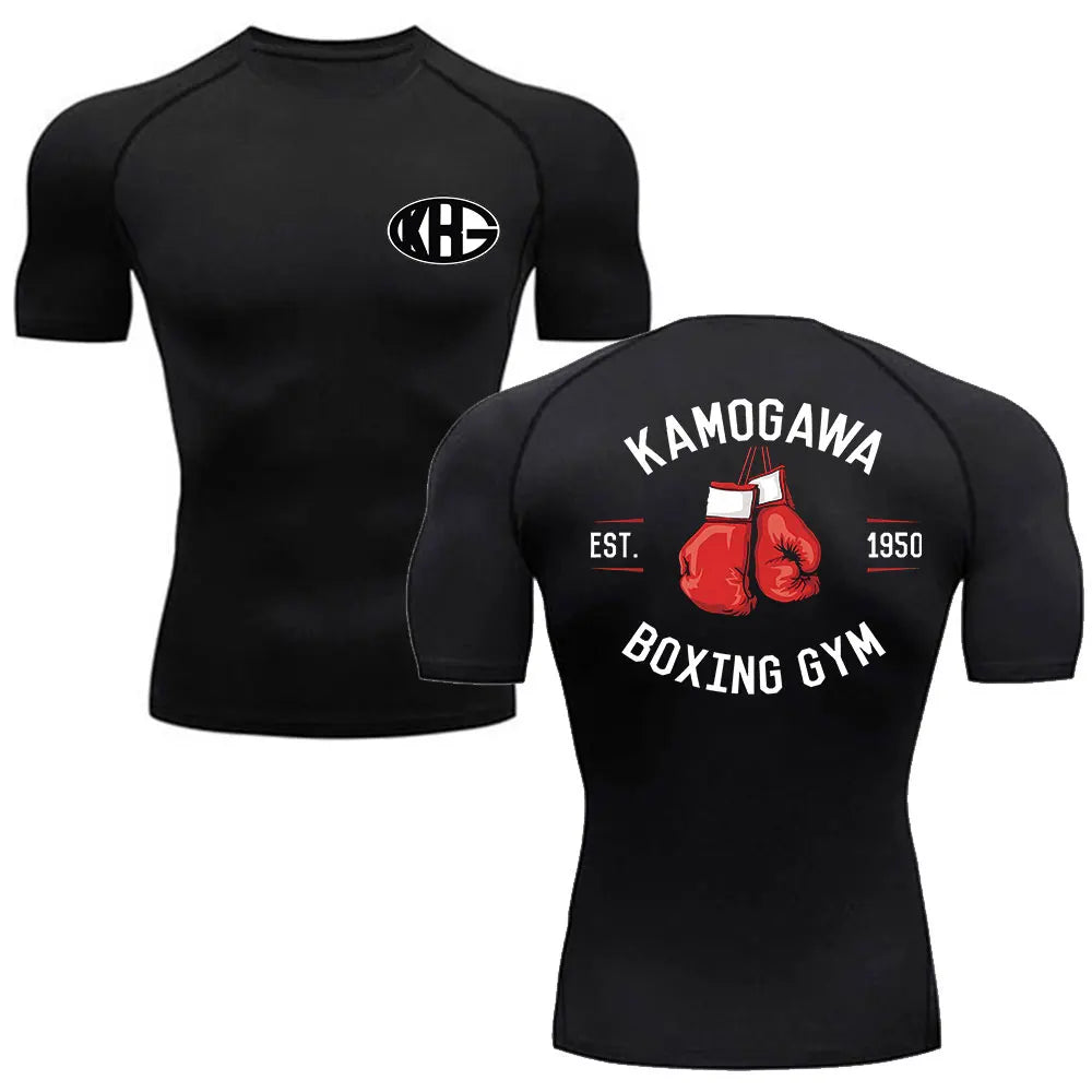 Anime - Streetwear - "IRON-FISTED TRAINER" - Genji - Hajime No Ippo Anime Gym Compression Fit T-Shirts - Alpha Weebs