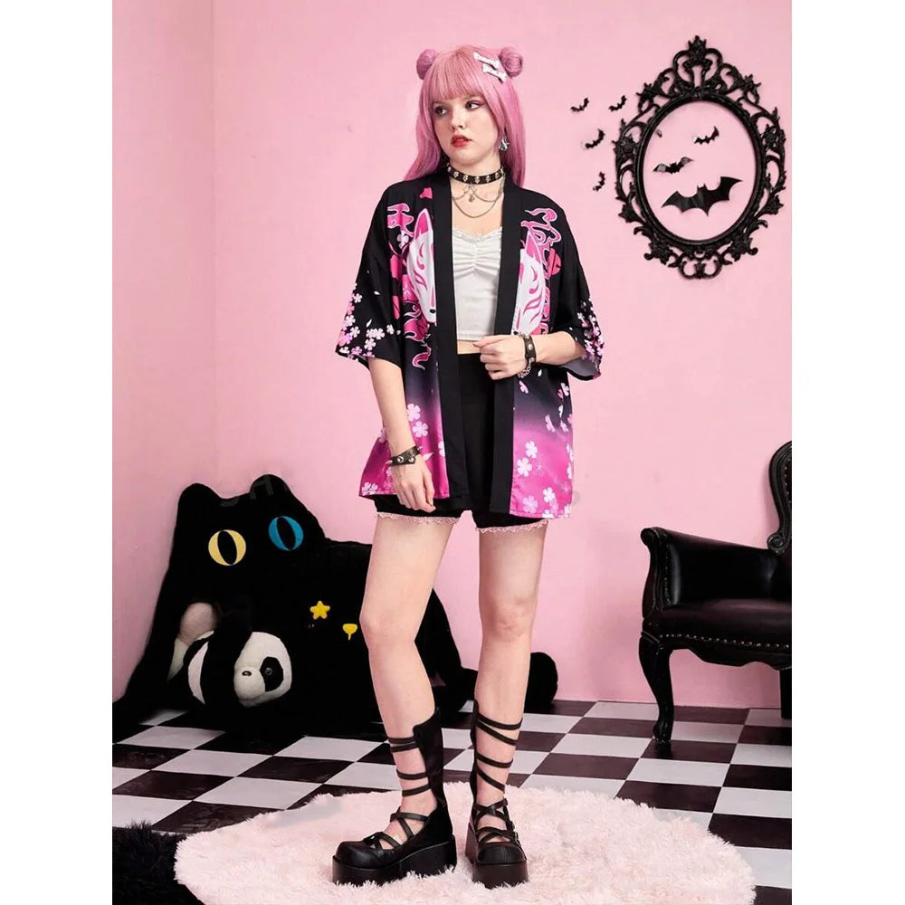 "KITSUNE BLOSSOM" - Japanese Steetwear Anime Kimono