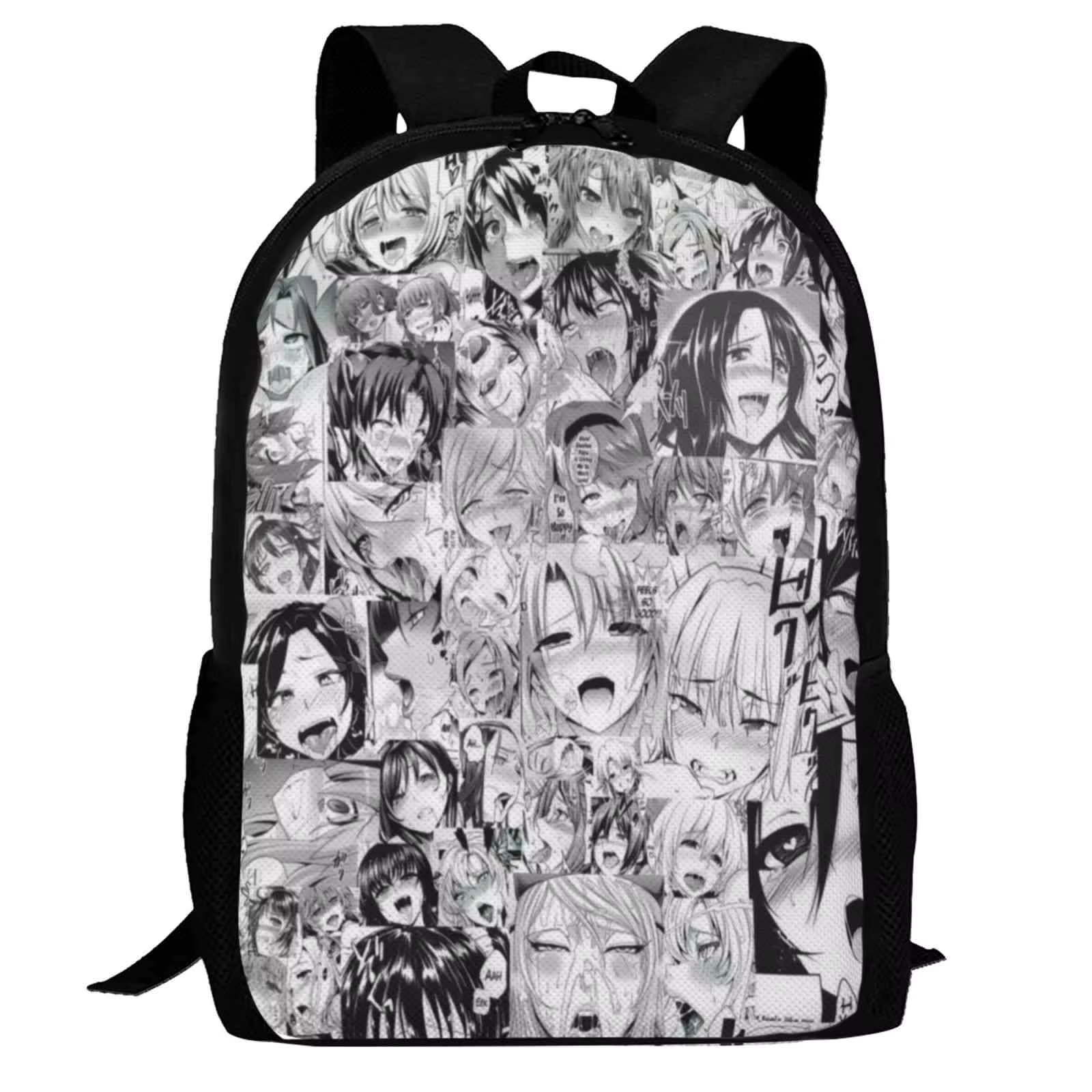 Anime - Streetwear - Bentai Ahegao Face Pattern - Anime Backpack - Alpha Weebs