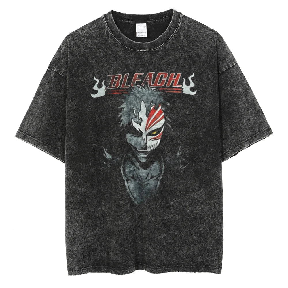 "HOLLOWED HEART" - Ichigo - Bleach Anime Oversized Vintage / Acid Washed T-Shirts