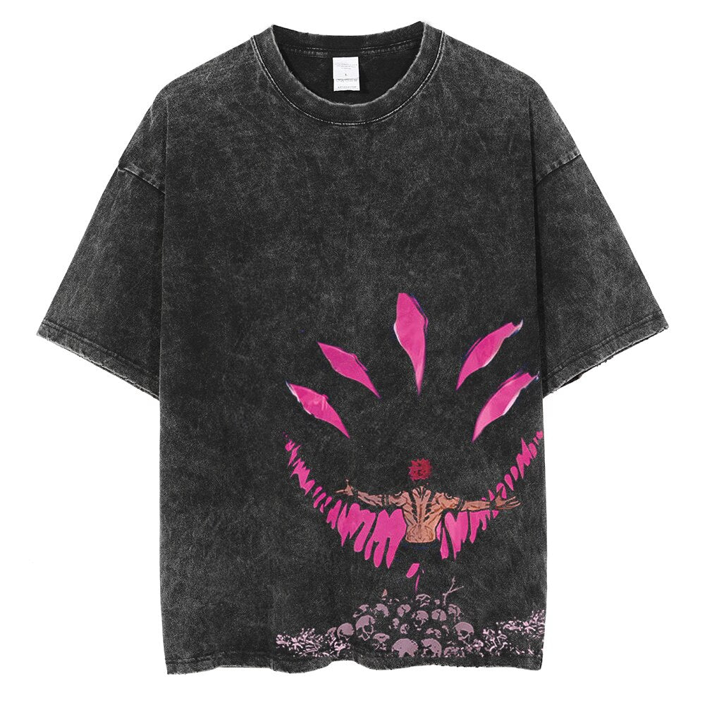 Anime - Streetwear - "RYOMAN SUKUNA" - Jujutsu Kaisen Anime Oversized Vintage / Acid Washed T-Shirts - Alpha Weebs