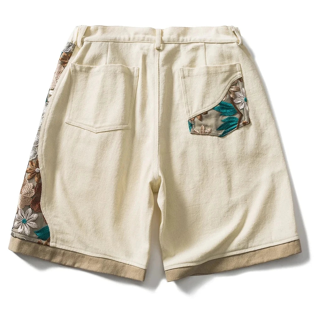 "THE MEADOW" - Japanese Streetwear Anime Embroider Shorts