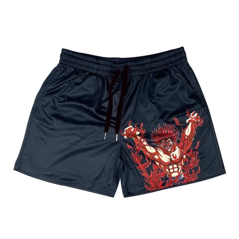 Anime - Streetwear - "DADDY HANMA" - Yujiro Baki Anime Shorts - Alpha Weebs