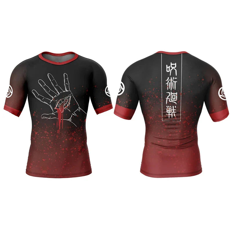 Anime - Streetwear - "SHADOW SHURGE" - Sukuna - Jujutsu Kaisen - Anime Gym Compression Fit T-Shirt - Alpha Weebs