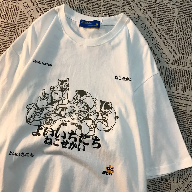 Anime - Streetwear - "NEKO" - Anime Oversized T-Shirts | 2 Colors - Alpha Weebs