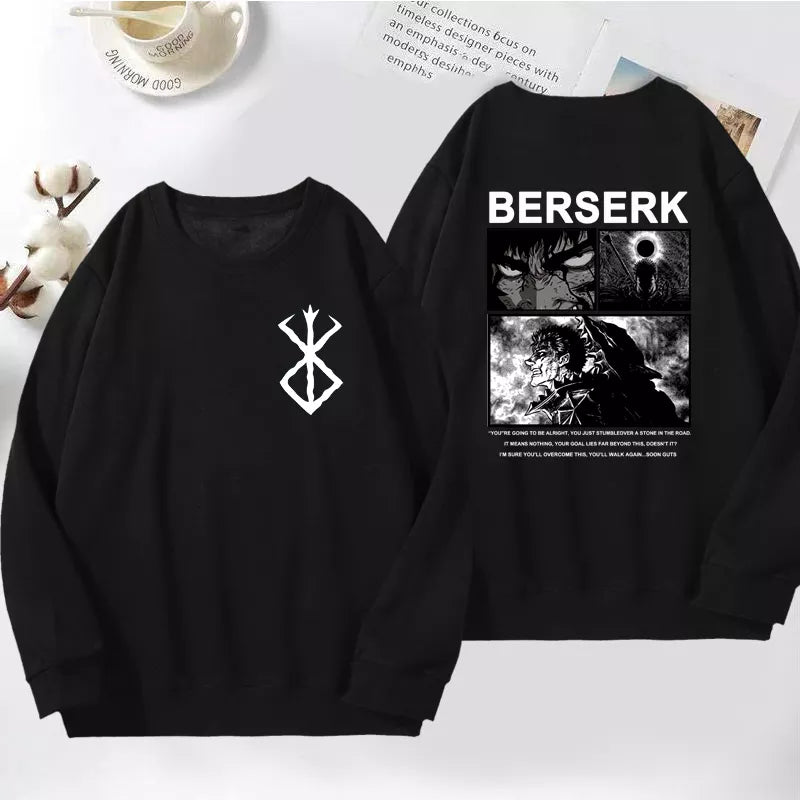 Anime - Streetwear - "THE ECLIPSE" - Guts - Berserk Anime Vintage / Acid Washed Oversized Sweatshirts | 5 Colors - Alpha Weebs