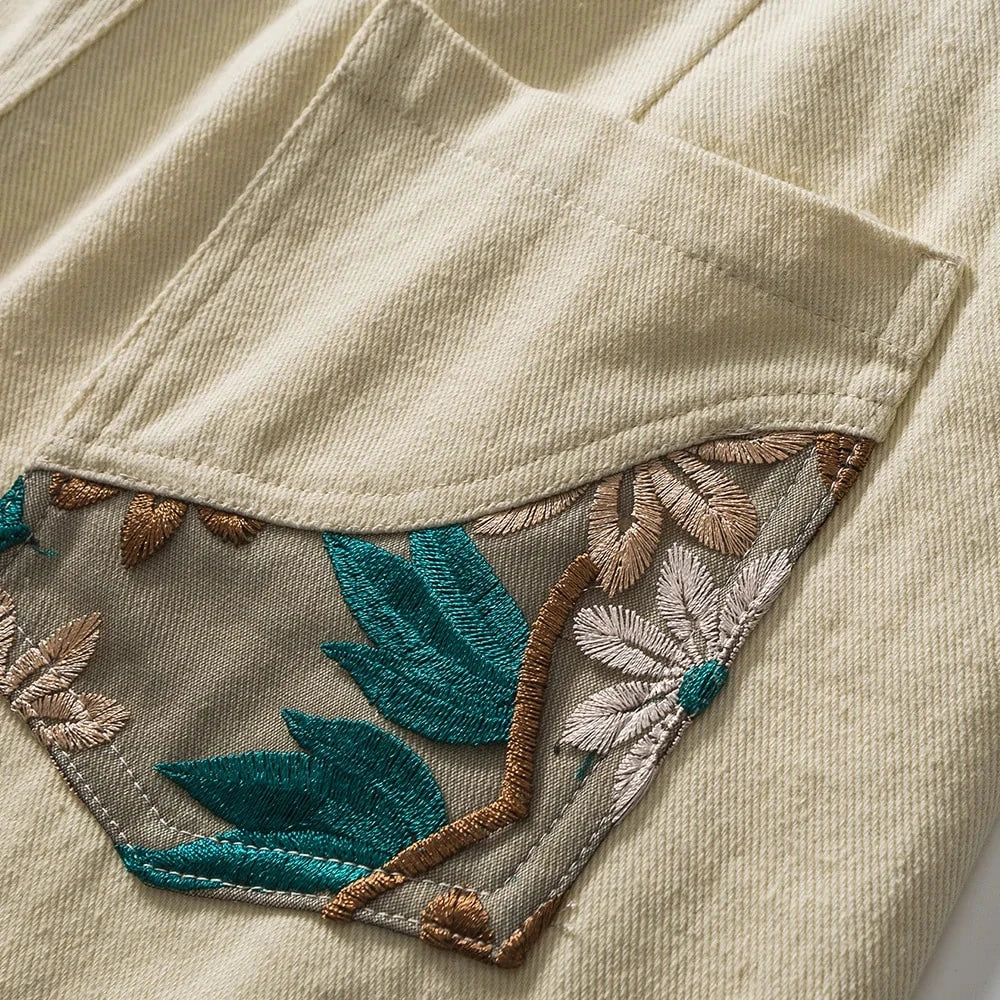 "THE MEADOW" - Japanese Streetwear Anime Embroider Shorts