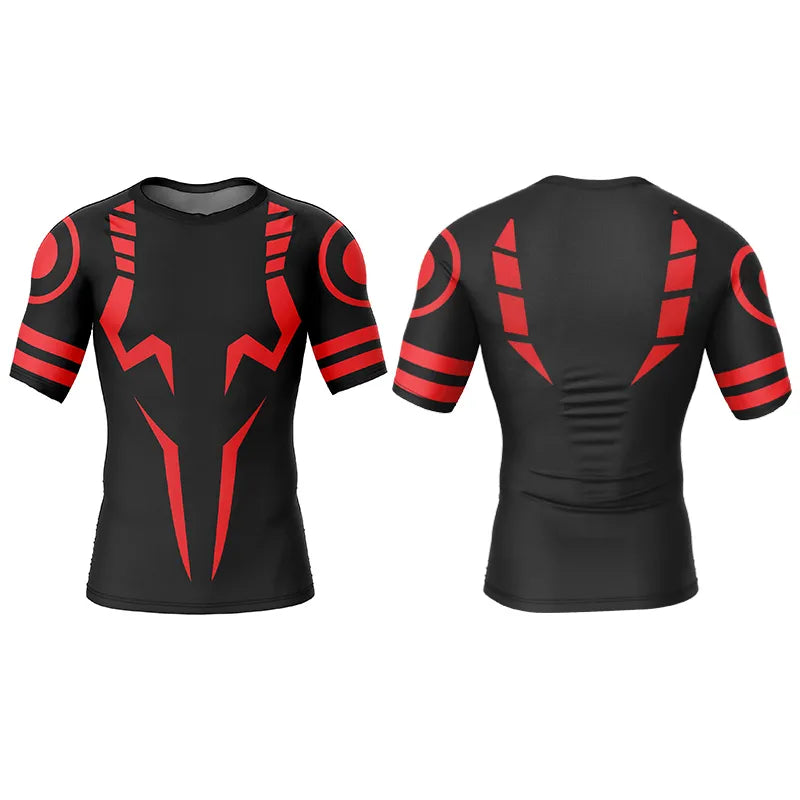 Anime - Streetwear - "DUALFORCE" - Yuji-Ryomen - JJK Anime Gym Compression Fit T-Shirt | 3 Colors - Alpha Weebs
