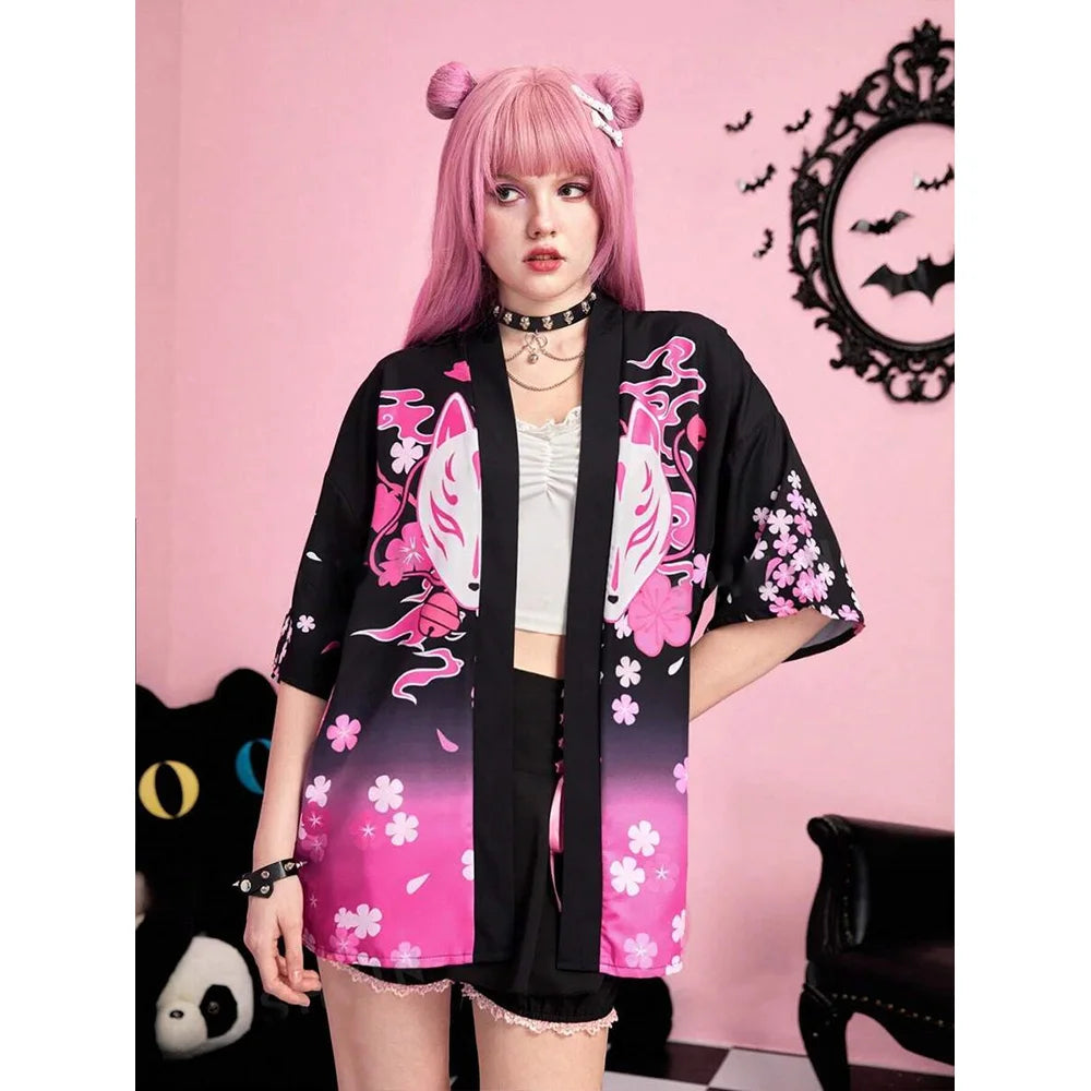 "KITSUNE BLOSSOM" - Japanese Steetwear Anime Kimono
