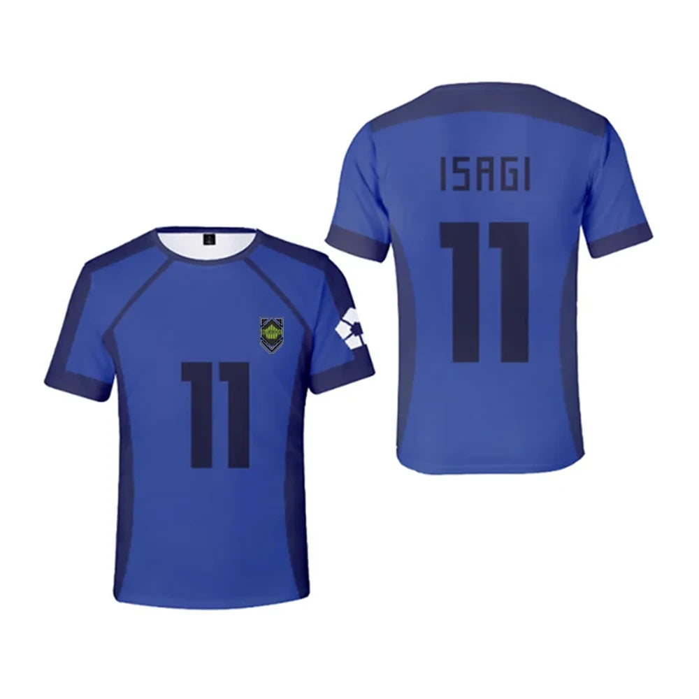 Anime - Streetwear - "SOLITARY STRIKERS" - Blue Lock Anime Jersey T-Shirts - Alpha Weebs