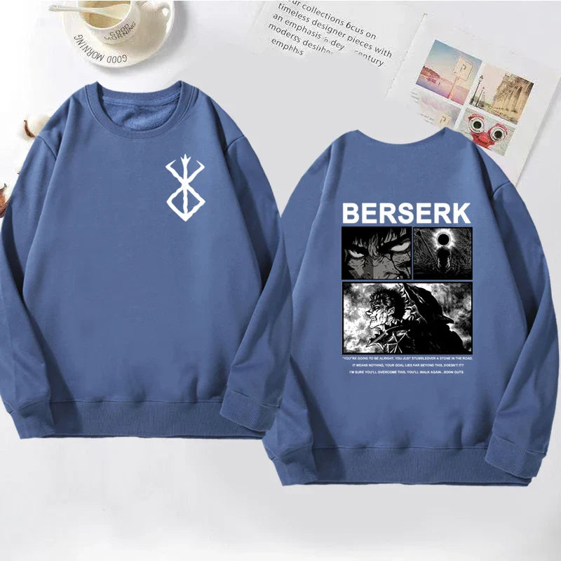 Anime - Streetwear - "THE ECLIPSE" - Guts - Berserk Anime Vintage / Acid Washed Oversized Sweatshirts | 5 Colors - Alpha Weebs