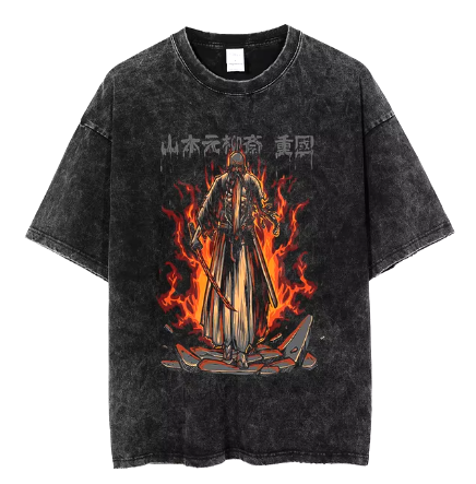 "HELL'S JUDGE" - Shigekuni - Bleach Anime Oversized Vintage / Acid Washed T-Shirts