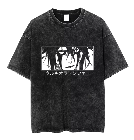 "EMPTY HEART" - Ulquiorra - Bleach Anime Oversized Vintage / Acid Washed T-Shirts