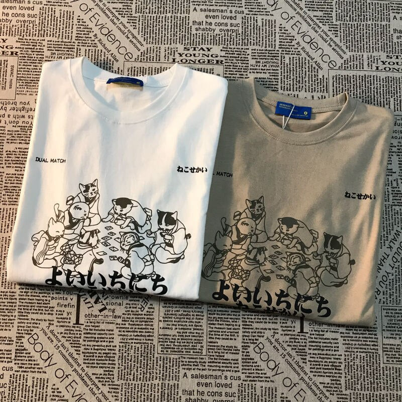 Anime - Streetwear - "NEKO" - Anime Oversized T-Shirts | 2 Colors - Alpha Weebs