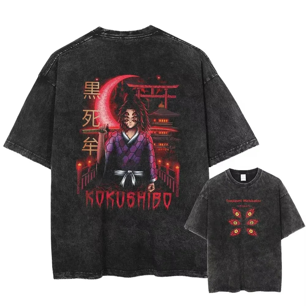 "FANDOM TEE" -  Kim-Yai - Slayer Corps Anime Vintage \ Acid Washed T-Shirt
