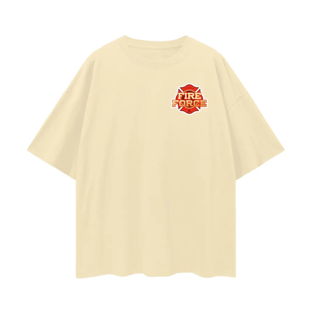 Anime - Streetwear - "SMILE & TENSE" - Shinra Kusakabe - Fire Force Anime Oversized T-Shirts - Alpha Weebs