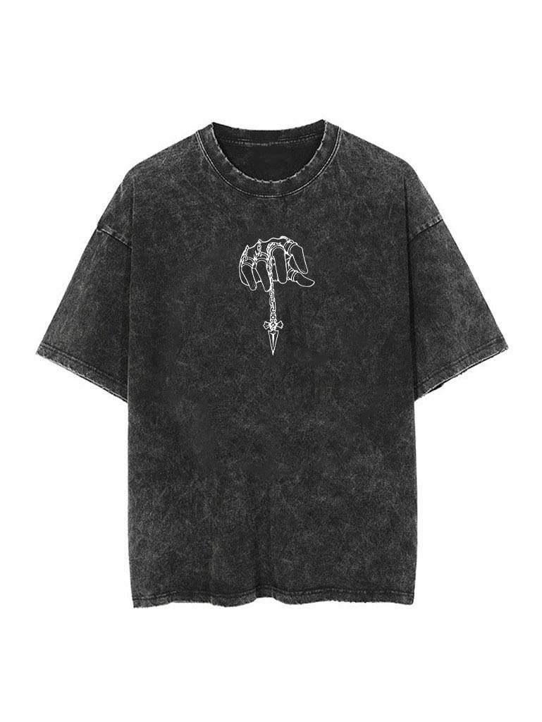 "CHAINS OF CHAOS" - Hisoka Morow  - Hunter X Hunter Anime Vintage / Acid Washed Oversized T-Shirt