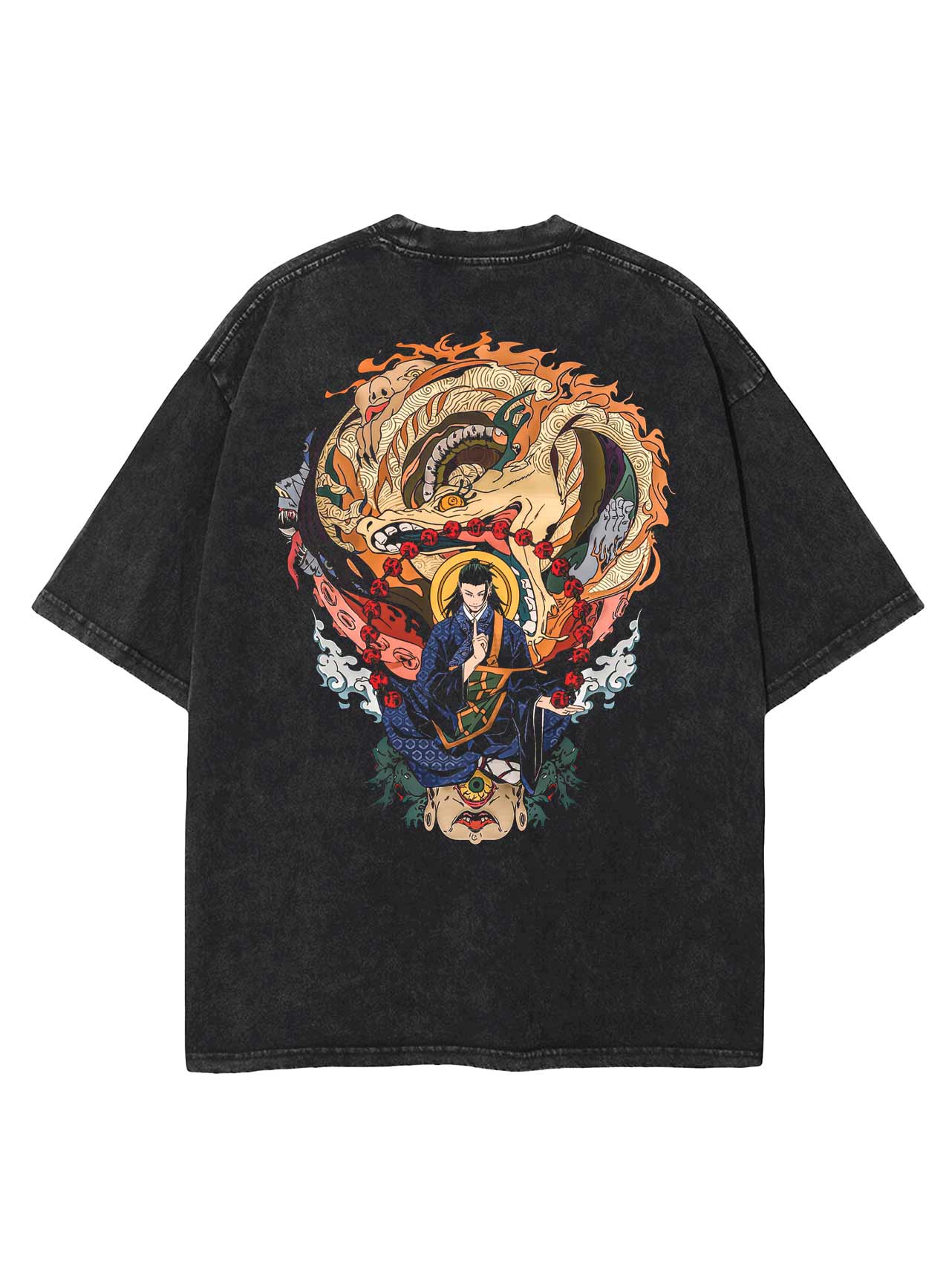 "SORCERER SUPREME" - Satoru Gojo - JJK Anime Vintage / Acid Washed Oversized T-Shirt