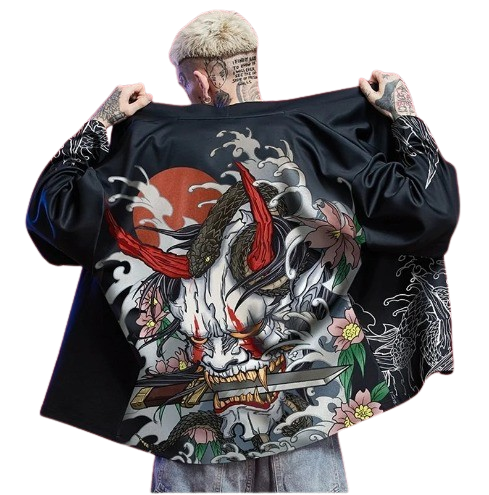 Anime - Streetwear - "HAORI" - Japanese Anime Streetwear Kimono Jacket - Alpha Weebs