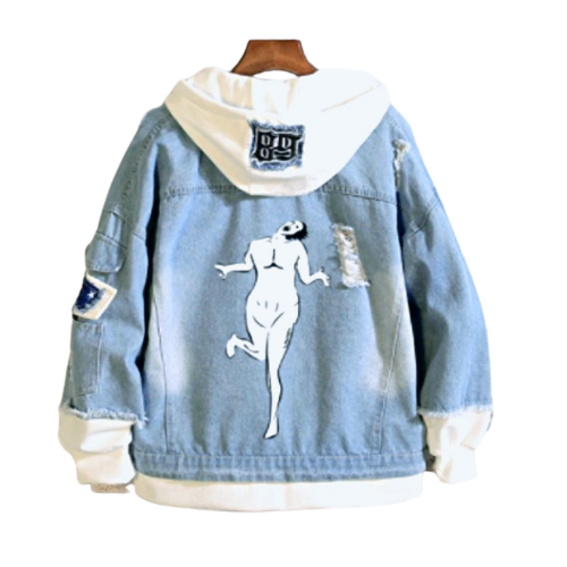 Anime - Streetwear - "CORPS" - AOT Regiments Denim - Anime Oversized Hoodie | 4 Colors - Alpha Weebs