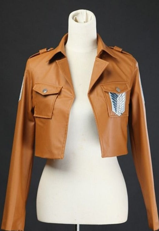 Anime - Streetwear - "SCOUTS REGIMENT" - AOT Anime Leather Jacket - Alpha Weebs